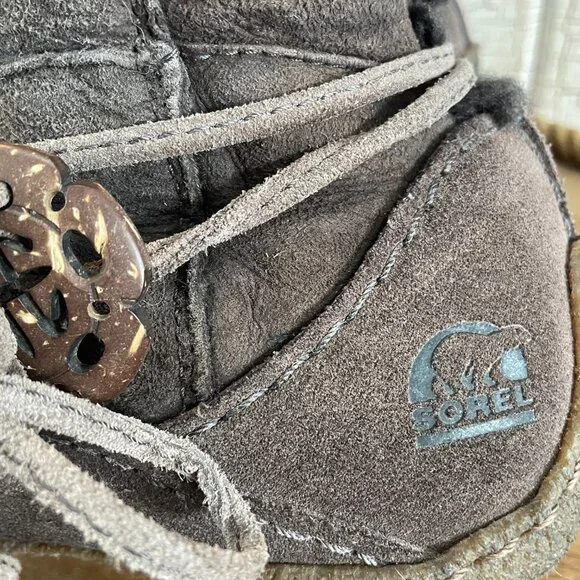 RARE Sorel Kaska sheepskin shearling suede winter boots mukluks moccasins - Picture 4 of 6